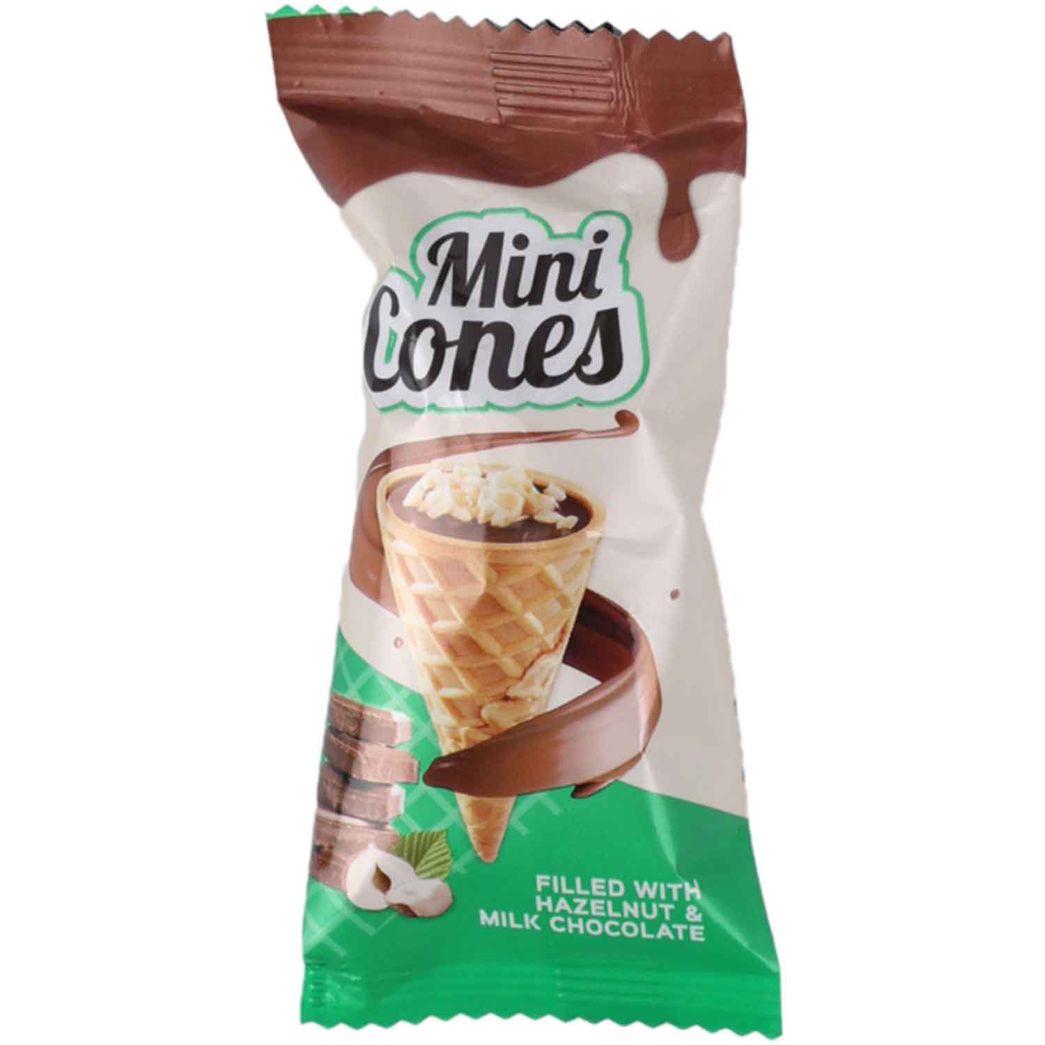 Becky's Mini Cones Hazelnut & Milk Choolate 18er