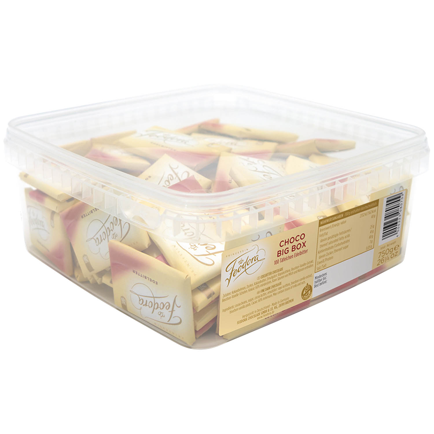 Feodora Choco Big Box Täfelchen Edelbitter 100er