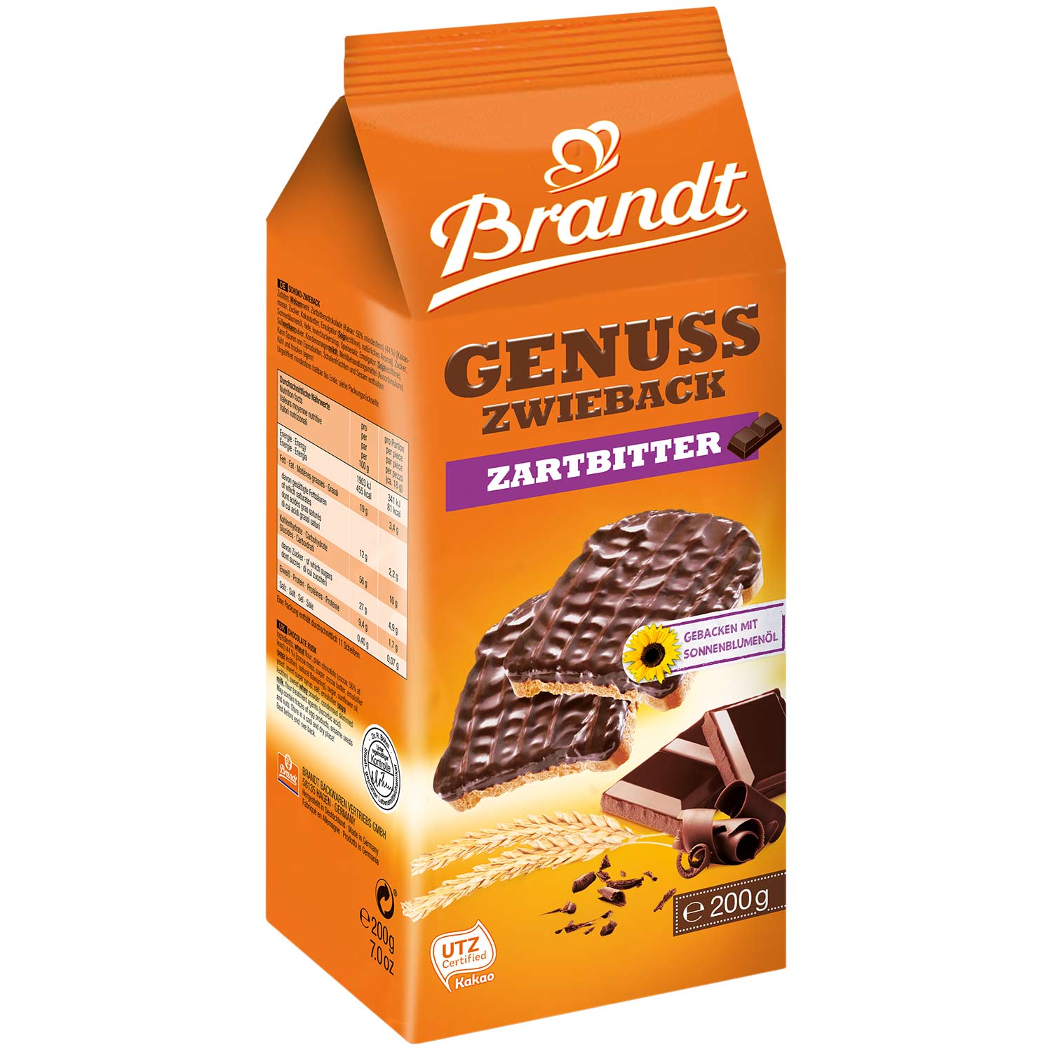 Brandt Genuss Zwieback Zartbitter 200g