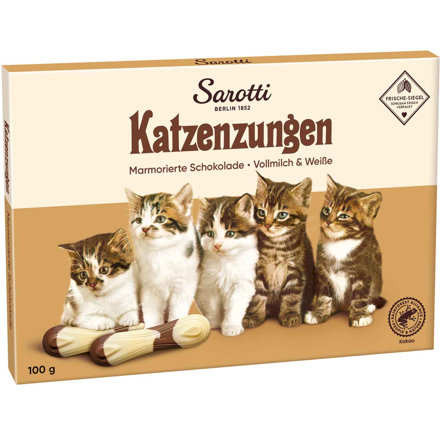 Sarotti Katzenzungen Vollmilch weiß-marmoriert 100g