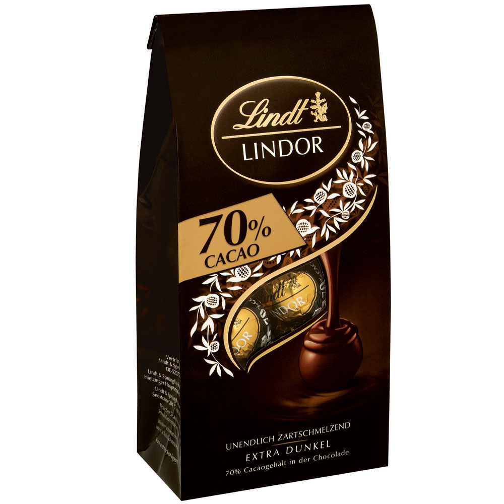 Lindt Lindor Kugeln 70% Cacao Feinherb 136g
