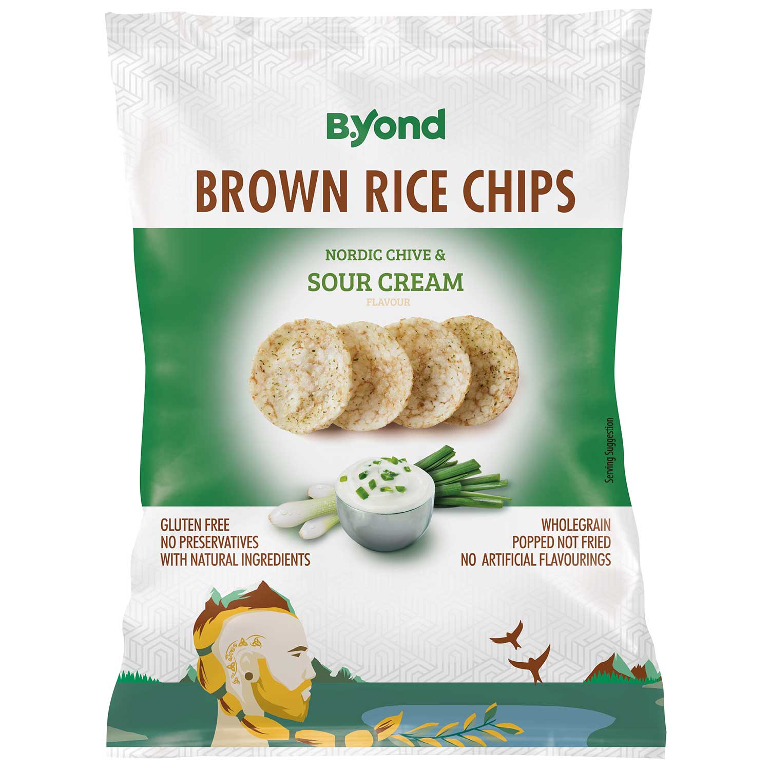 B.Yond Brown Rice Chips Nordic Chive & Sour Cream 175g