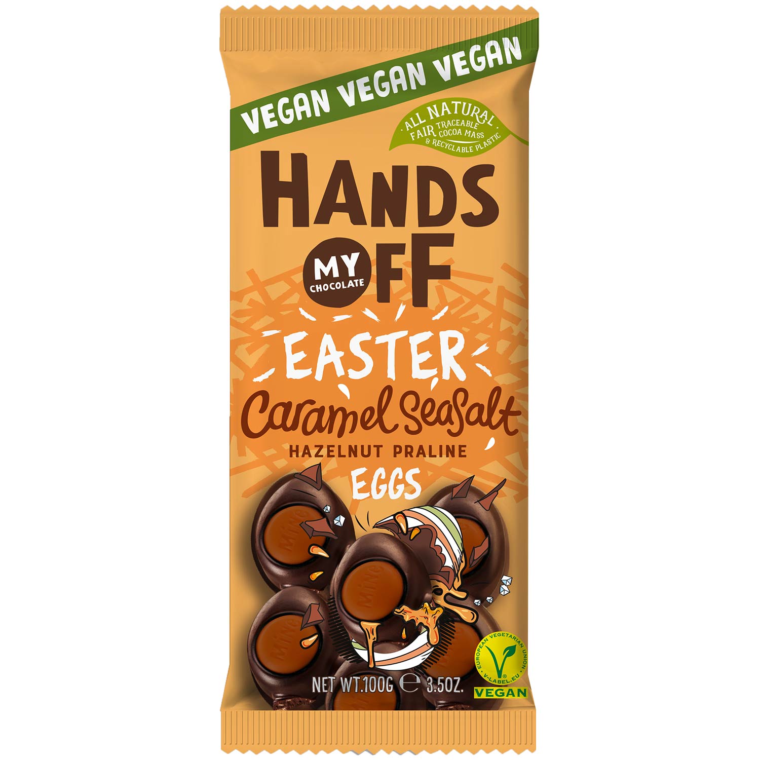Hands Off My Chocolate Easter Caramel Seasalt Eggs Vegan 100g