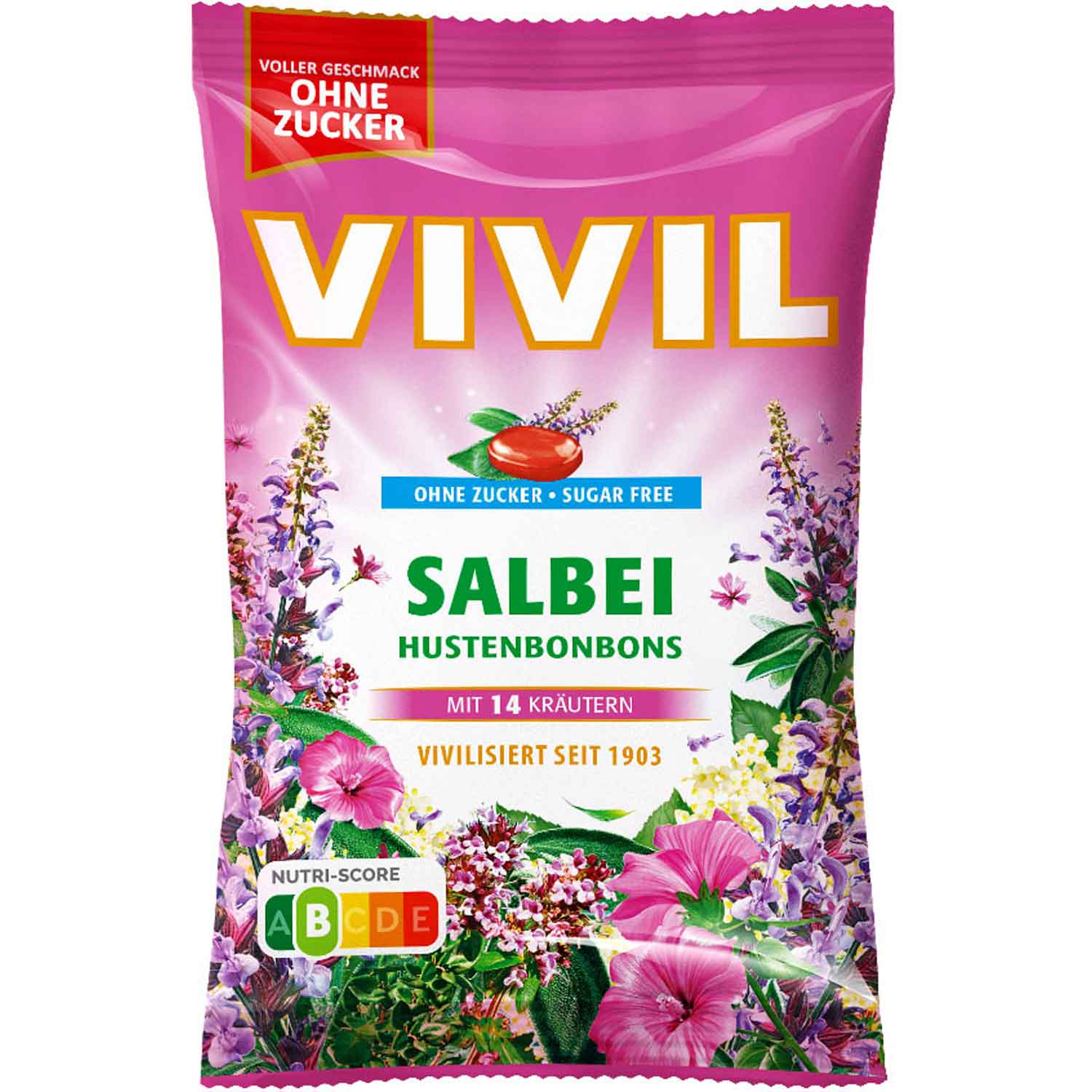 Vivil Hustenbonbons Salbei ohne Zucker 120g